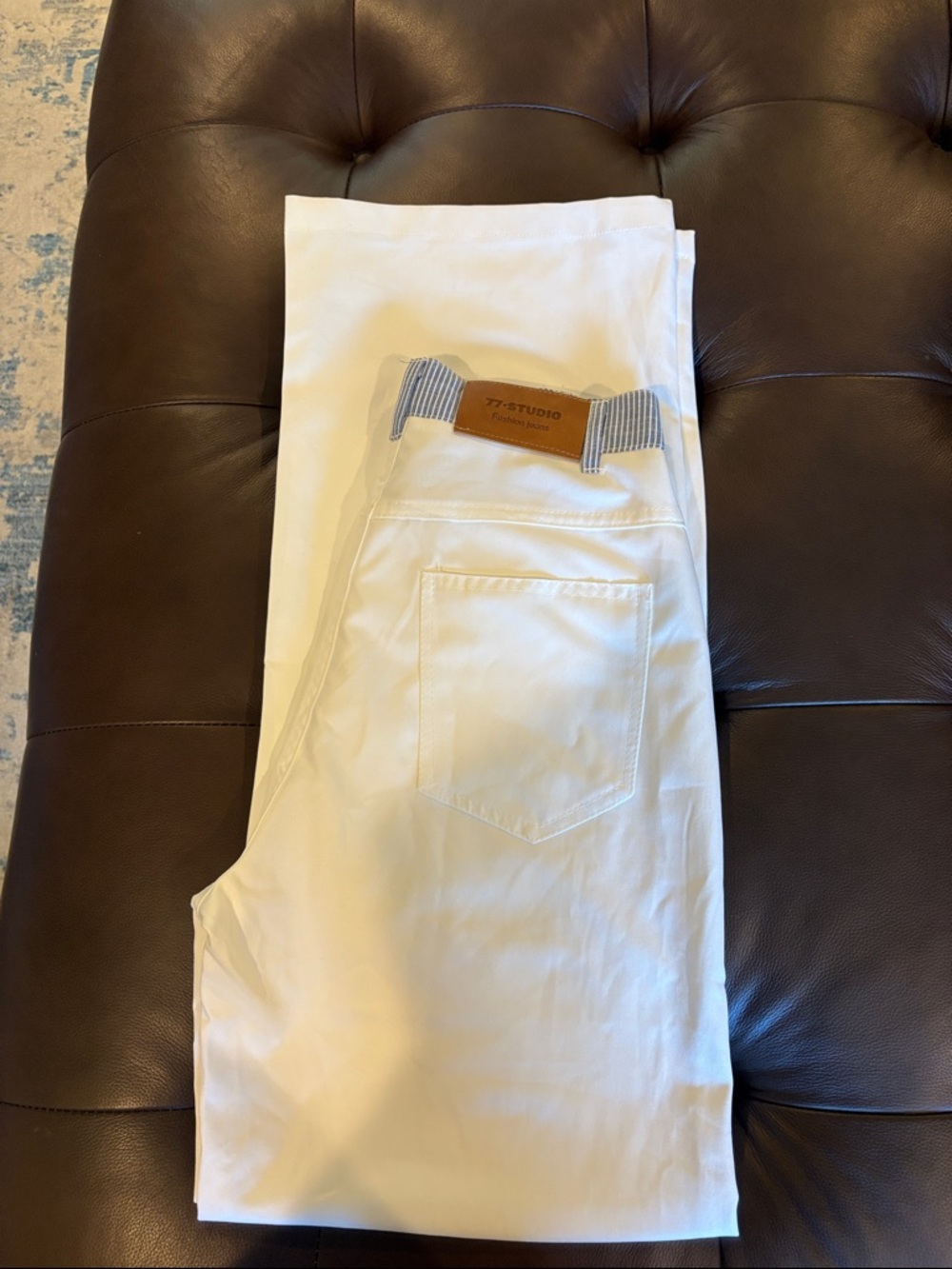 White Boot Cut Jeans with Subtle Flare